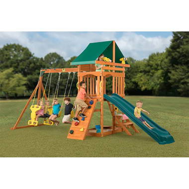 Kidkraft spring meadow wooden 2025 swing set